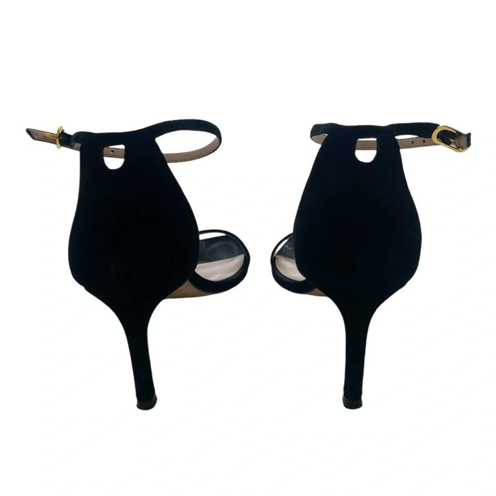 Stuart Weitzman Black Ankle Strap Sandals